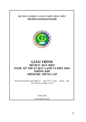 Giáo Trình Kỹ Thuật Máy Lạnh và Điều Hòa Không Khí