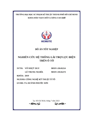 Nghiên cứu hệ thống lái trợ lực điện trên ô tô: Tính