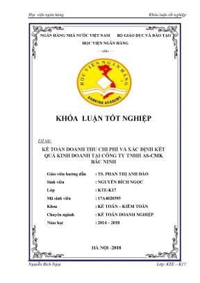 Kế Toán Doanh Thu và Chi Phí tại Công Ty TNHH AS-CMK Bắc