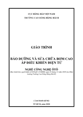 Giáo Trình Bảo Dưỡng và Sửa Chữa Bơm Cao Áp Điều Khiển 