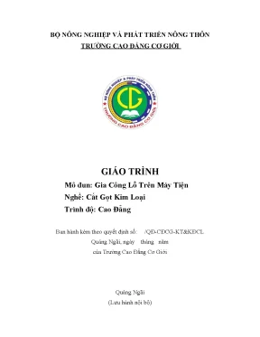 Giáo Trình Gia Công Lỗ Trên Máy Tiện: Kỹ Thuật Cắt Gọt 