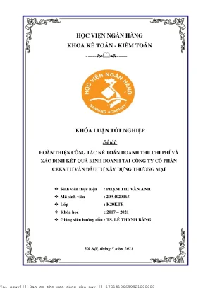 Cải Tiến Kế Toán Doanh Thu và Chi Phí tại Công Ty Cổ
