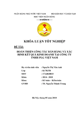 Hoàn thiện công tác bán hàng và xác định kết quả kinh