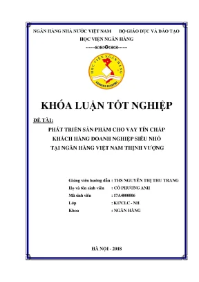 Phát Triển Sản Phẩm Cho Vay Tín Chấp Doanh Nghiệp Siêu