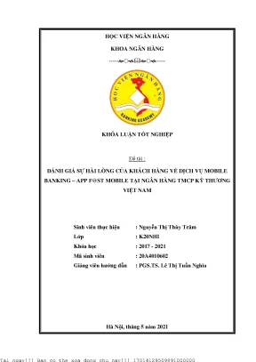 Đánh giá sự hài lòng của khách hàng với ứng dụng mobile