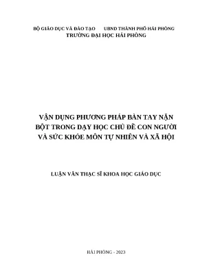Vận Dụng Phương Pháp Bàn Tay Nặn Bột Trong Dạy Học Môn