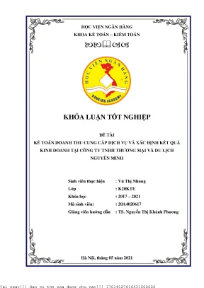 Kế Toán Doanh Thu Dịch Vụ và Kết Quả Kinh Doanh Tại Công