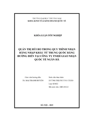Quản Trị Rủi Ro Trong Nhận Hàng Nhập Khẩu Từ Trung Quốc