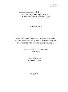 Nhận Thức và Sử Dụng Thẻ Bảo Hiểm Y Tế Tự Nguyện Tại Xã