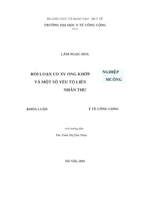 Rối Loạn Cơ Xương Khớp Nghề Nghiệp Ở Công Nhân Thu Gom