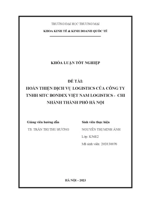 Cải Thiện Dịch Vụ Logistics Tại SITC Bondex Việt Nam -