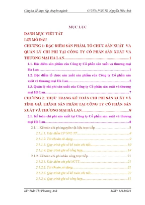 Cải Tiến Kế Toán Chi Phí Sản Xuất và Tính Giá Thành Sản