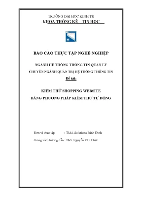 Kiểm Thử Website Mua Sắm Bằng Phương Pháp Tự Động Tại 