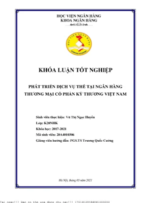 Phát Triển Dịch Vụ Thẻ Ngân Hàng Kỹ Thương Việt Nam