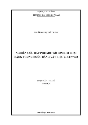 Nghiên cứu hấp phụ ion kim loại nặng trong nước bằng vật