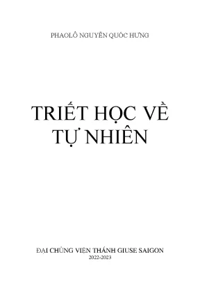 Khám Phá Triết Học Tự Nhiên: Những Khái Niệm Cơ Bản và