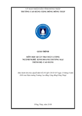 Giáo Trình Quản Trị Chất Lượng Ngành Kinh Doanh Thương Mại