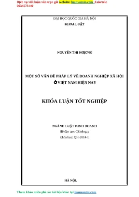 Doanh Nghiệp Xã Hội Tại Việt Nam: Vấn Đề Pháp Lý Hiện Nay