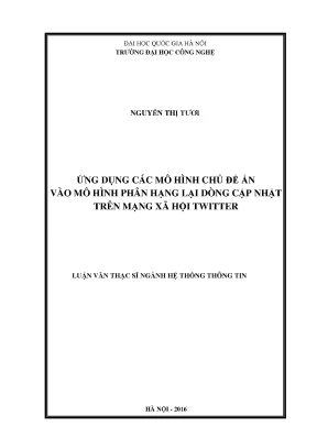 Ứng Dụng Mô Hình Chủ Đề Ẩn Trong Phân Hạng Dòng Cập Nhật