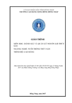 Giáo Trình Đánh Giá và Quản Lý Nguồn Lợi Thủy Sản Cao Đẳng