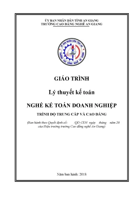 Giáo Trình Lý Thuyết Kế Toán Doanh Nghiệp Trình Độ Cao Đẳng