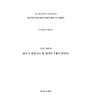Giáo Trình Quy Hoạch Môi Trường: Phương Pháp và Kinh Nghiệm