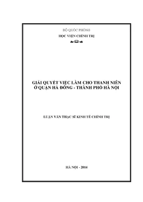 Giải pháp việc làm cho thanh niên quận Hà Đông, Hà Nội