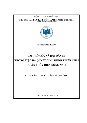 Vai trò của xã hội dân sự trong quyết định dừng dự án