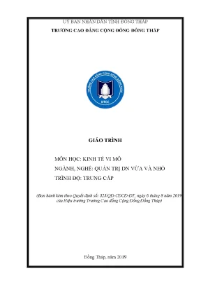 Giáo Trình Kinh Tế Vi Mô Dành Cho Quản Trị Doanh Nghiệp 