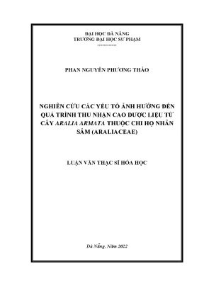 Nghiên cứu ảnh hưởng của các yếu tố đến thu nhận cao