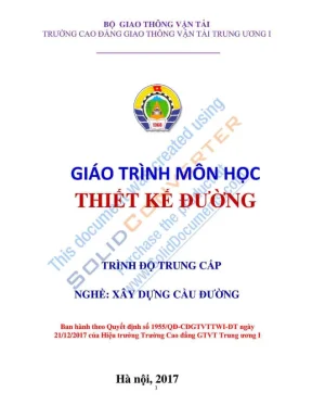 Giáo trình Thiết kế Đường: Nghề Xây dựng Cầu Đường Trung cấp