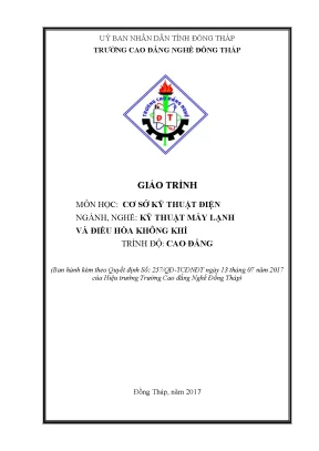 Giáo Trình Cơ Sở Kỹ Thuật Điện Cho Ngành Kỹ Thuật Máy Lạnh