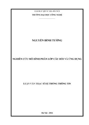 Nghiên cứu mô hình phân lớp câu hỏi trong hệ thống thông tin
