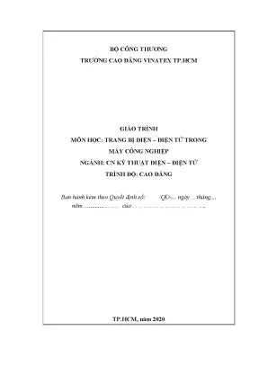 Giáo Trình Trang Bị Điện Điện Tử Ngành Công Nghiệp