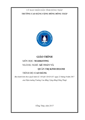 Giáo Trình Marketing Cho Ngành Quản Trị Kinh Doanh Cao Đẳng