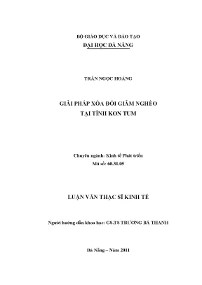 Giải Pháp Xóa Đói Giảm Nghèo Tại Tỉnh Kon Tum