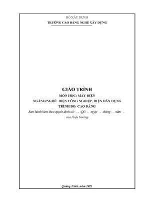 Giáo Trình Máy Điện Cao Đẳng Nghề Điện Công Nghiệp và 