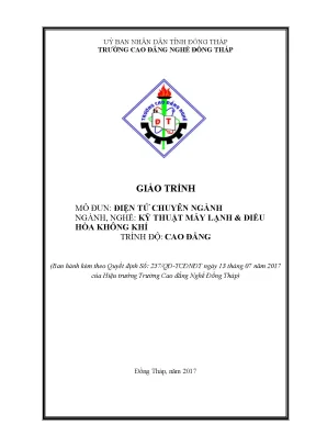 Giáo Trình Kỹ Thuật Máy Lạnh và Điều Hòa Không Khí Cao Đẳng