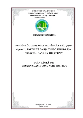 Nghiên cứu di truyền cây tiêu Piper nigrum L. tại Bà Rịa 