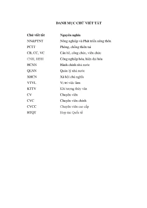Chất lượng công chức Tổng cục Phòng chống thiên tai Bộ 