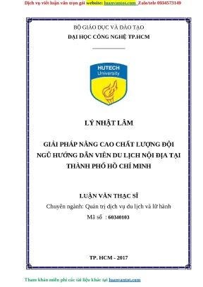 Giải pháp nâng cao chất lượng đội ngũ hướng dẫn viên du