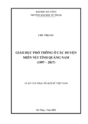 Giáo Dục Phổ Thông Tại Các Huyện Miền Núi Quảng Nam