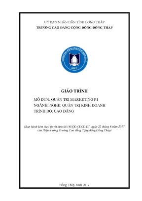 Giáo Trình Quản Trị Marketing Cho Ngành Quản Trị Kinh