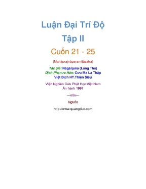 Khám Phá Luận Đại Trí Độ Tập II Cuốn 21-25