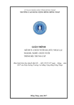 Giáo Trình Chăn Nuôi Gia Súc Nhai Lại Trung Cấp