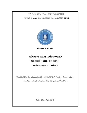 Giáo Trình Kiểm Toán Nội Bộ Dành Cho Sinh Viên Kế Toán