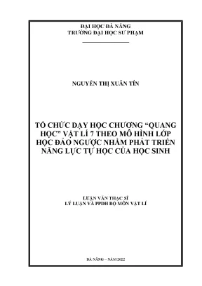Phát triển năng lực tự học qua mô hình lớp học đảo ngược 
