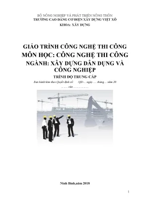 Giáo Trình Công Nghệ Thi Công Xây Dựng Dân Dụng và Công 