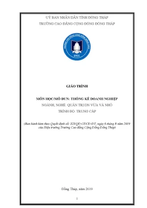 Giáo Trình Thống Kê Doanh Nghiệp Dành Cho Quản Trị DN 
