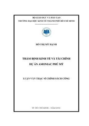 Thẩm định kinh tế và tài chính dự án amoniac Phú Mỹ